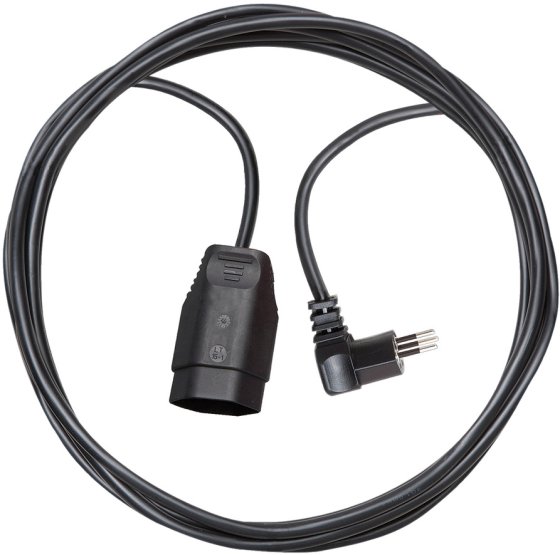 Kunststoff Verlängerungskabel, T12 Winkelstecker, T13 Kupplung, Kabel 5m H05VV-F 3G1,0 schwarz *CH* - Produktbild