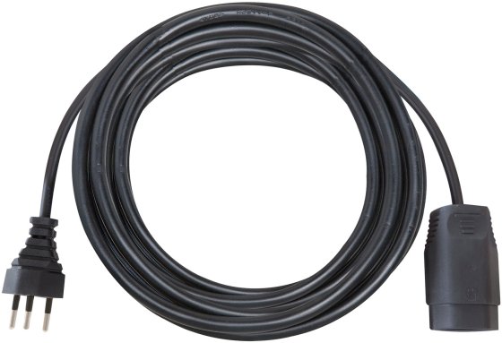 Kunststoff Verlängerungskabel, T12 Stecker, T13 Kupplung, Kabel 25m H05VV-F 3G1,5 schwarz *CH* - Produktbild