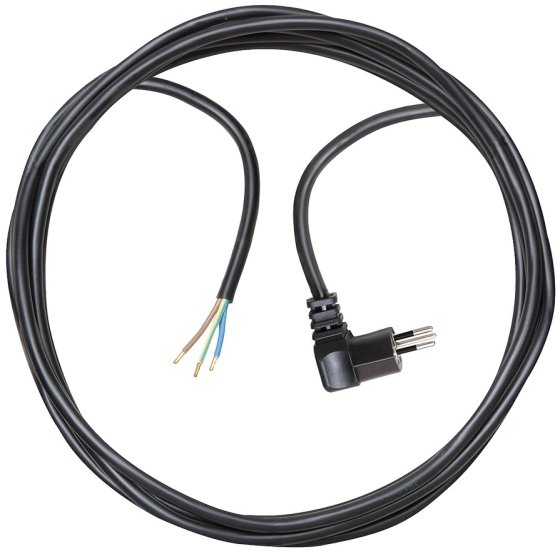 Anschlusskabel 3-polig mit Winkelstecker 3m schwarz H05VV-F 3G1,0 *CH* - Produktbild