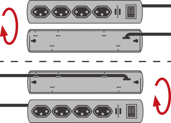 Primera-Line Steckdosenleiste 8-fach schwarz 2m H05VV-F 3G1,0 *CH* - Grafik