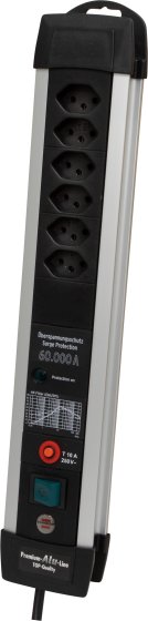 Premium-Protect-Line 60.000A Überspannungsschutz-Steckdosenleiste 6-fach 3m H05VV-F 3G1,5 *CH* - Produktbild