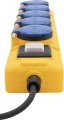 Super-Solid Steckdosenverteiler 5x T13 Steckdosen, T13 Stecker, 3m H05RN-F 3G1,0 gelb/blau, IP55 - Produktansicht