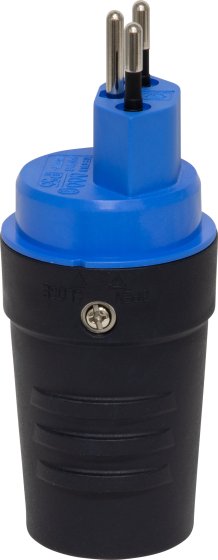 Stecker T13, 230V/10A, blau/schwarz, IP55 - Produktbild