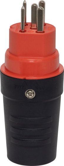 Stecker T25, 230/400V/16A, rot/schwarz, IP55 - Produktbild