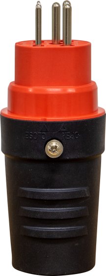 Stecker T15, 230V/400V/10A, rot/schwarz, IP55 - Produktbild