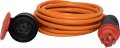 Verlängerungskabel (Kunststoff), T25 Kupplung, T25 Stecker, Kabel 5m AT-N07V3V3-F 5G2.5 orange, CH Stecksystem IP55 - Produktbild