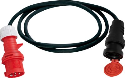 Adapterleitung (Gummi-Neopren), T25 Kupplung (IP55), CEE Stecker 400V/16A, Kabel 1,5m H07RN-F 5G2,5 schwarz