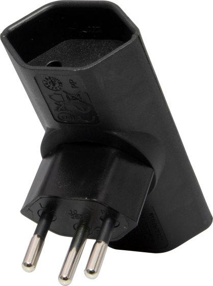 cleverLINE Abzweigstecker flach 2-fach schwarz, drehbar bis 300° *CH* - Produktansicht