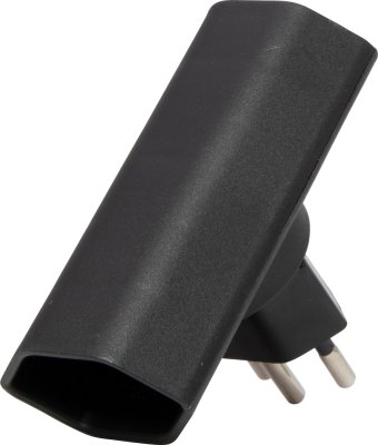 cleverLINE Abzweigstecker flach 2-fach schwarz, drehbar bis 300° *CH*