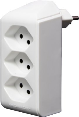 cleverLINE Abzweigstecker 3-fach weiss, drehbar bis 300° mit Aufhänger *CH*