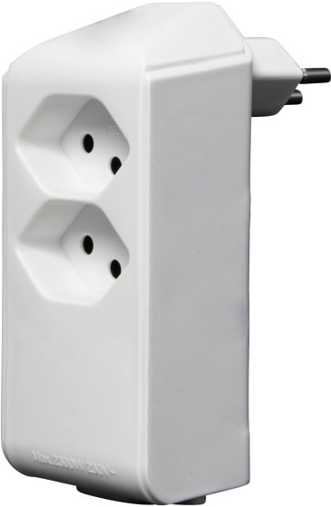 cleverLINE Abzweigstecker 2+1 fach weiss, drehbar bis 300° mit Aufhänger *CH* - Produktbild