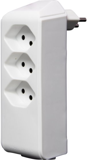 cleverLINE Abzweigstecker 3+1 fach weiss, drehbar bis 300° mit Aufhänger *CH* - Produktbild