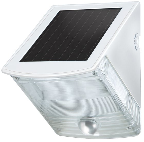 Solar LED-Wandleuchte SOL 04 plus IP44 mit Infrarot-Bewegungsmelder 2xLED 0,5W 85lm Farbe Grau-Weiß - Produktbild