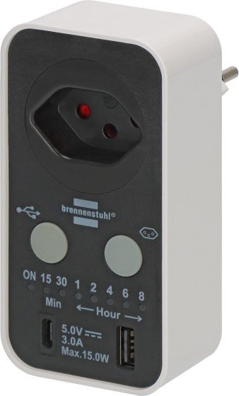 Digitaler Countdown Timer mit USB A und USB C weiss/schwarz *CH* - Produktbild